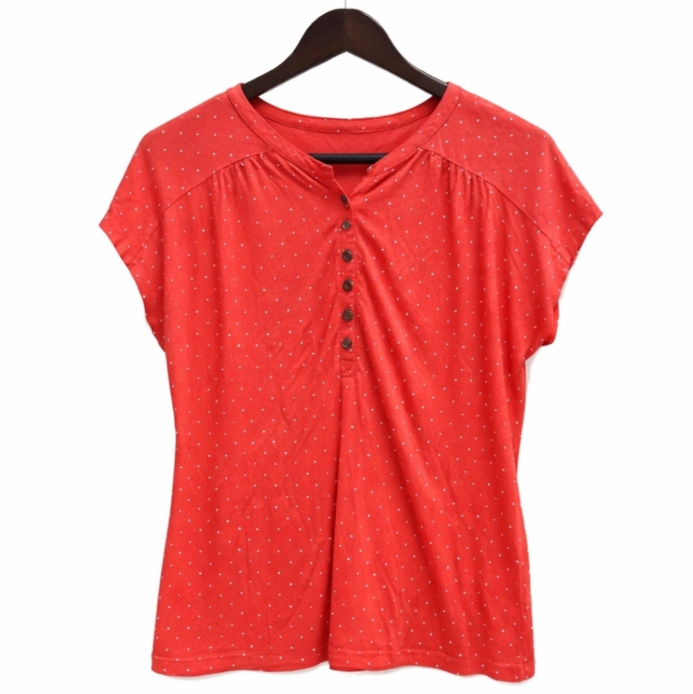Liz Claiborne Orange Polka Dot Pullover Top Sz PXL